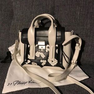 Philip Lim Pashli Mini Leather Satchel Black/White